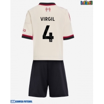 Camisa de Futebol Liverpool Virgil van Dijk #4 Equipamento Secundário Infantil 2025-26 Manga Curta (+ Calças curtas)